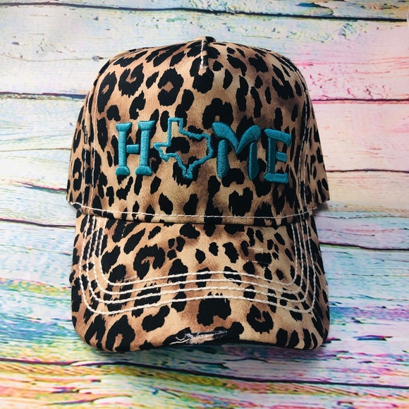 Accessories - Home Cheetah Leopard Print TEXAS Hat Baseball Cap